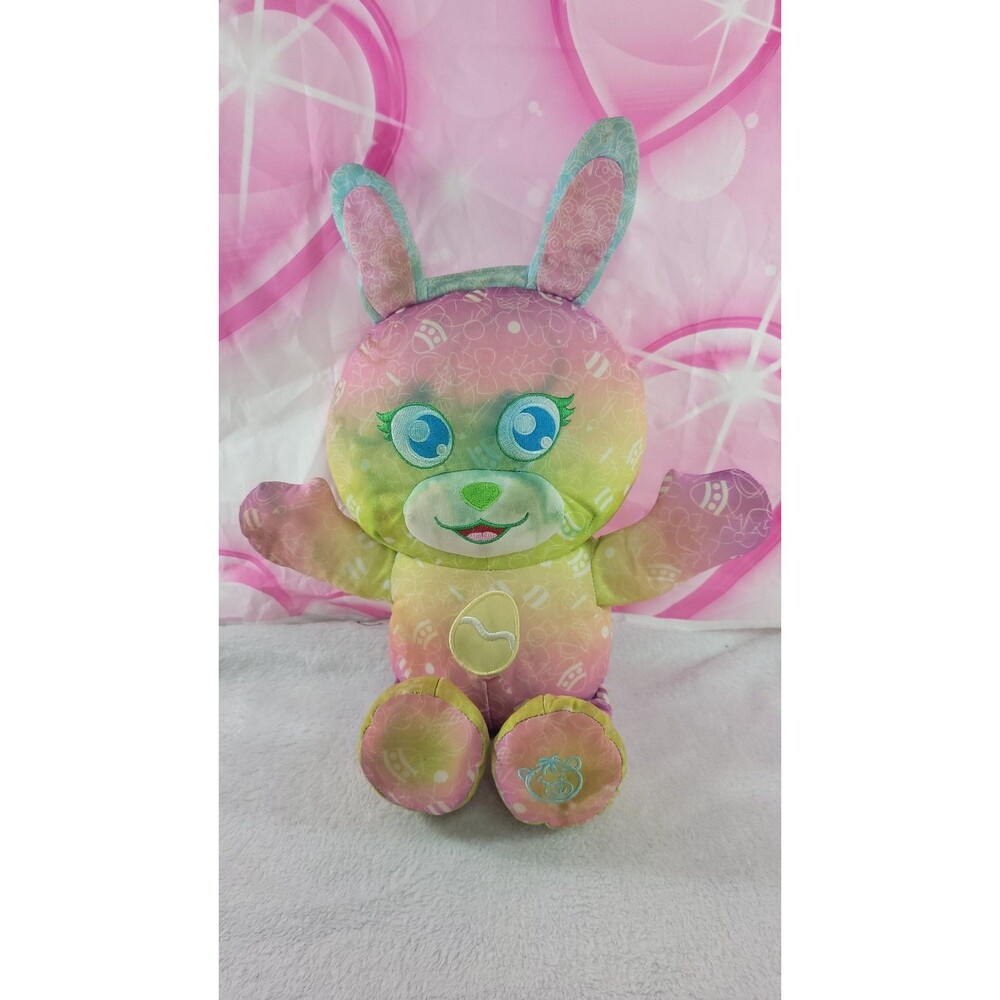 Tomy Doodle Bear Easter Egg Bunny Rabbit Pink Plush 17" Large Collectible Toy